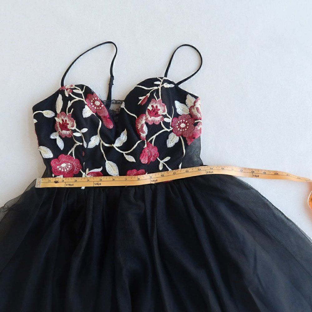 Social Code Embroidered and Tulle Mini Dress - Picture 9 of 12